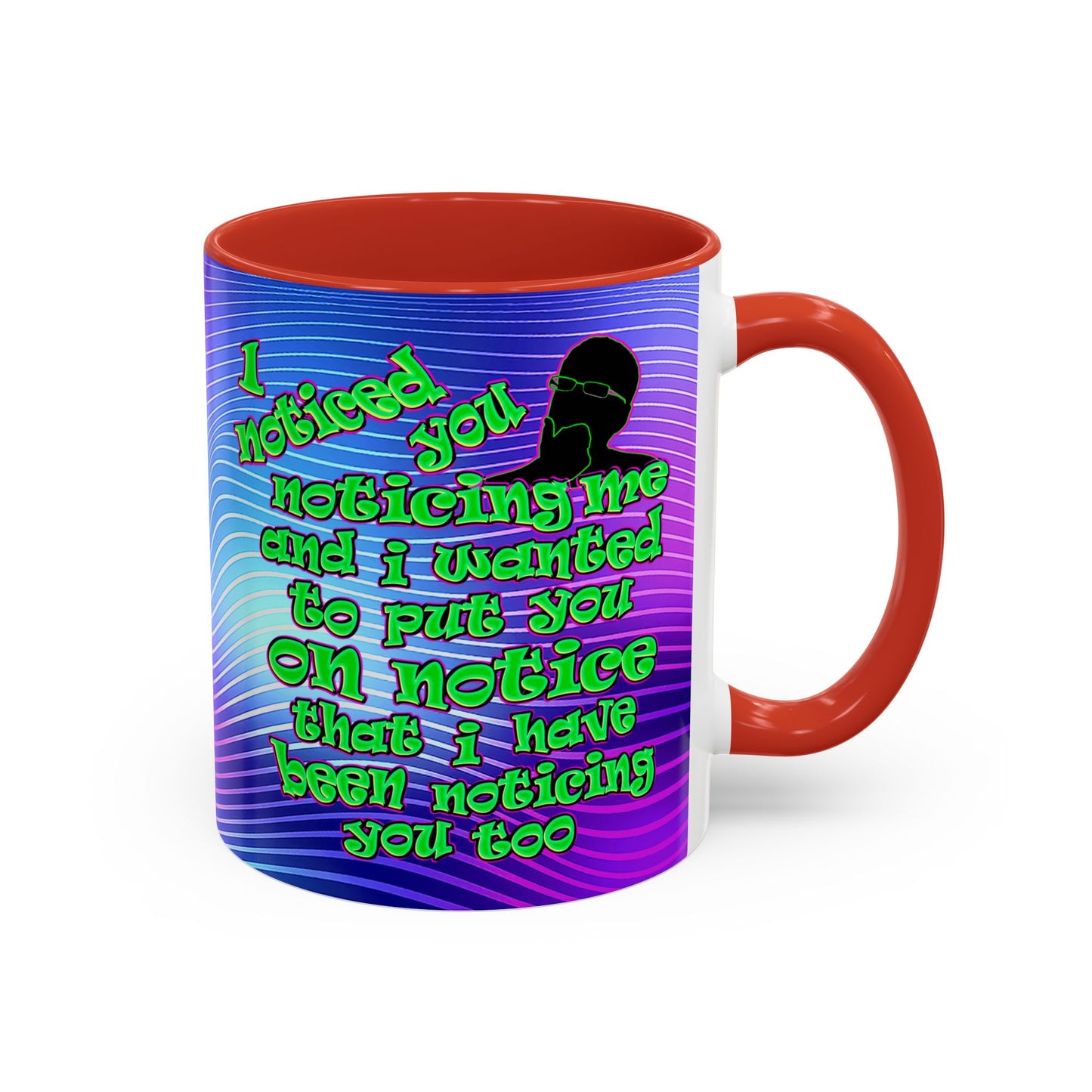 noticed you noticing - Accent Mug (purple wave)