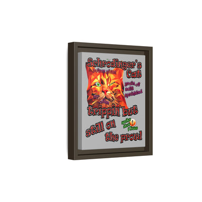 schrodinger's cat - framed canvas art (light grey)