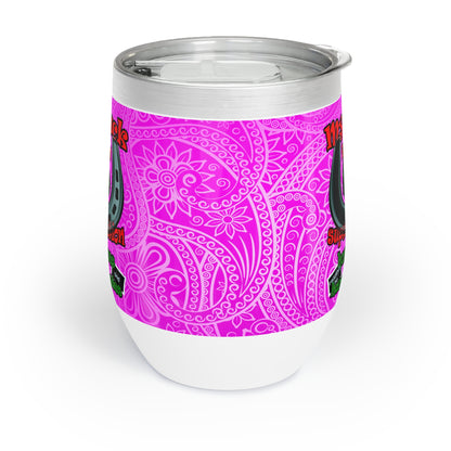 my luck - Chill Wine Tumbler (pink swirl)