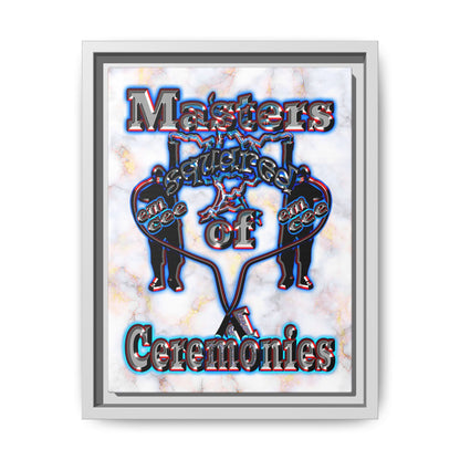 em cee squared - framed canvas art (white marble)