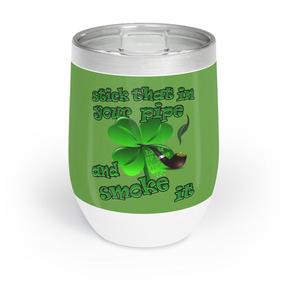 celtics logo - Chill Wine Tumbler (green)