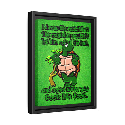 turtle race - framed canvas art (green turf)