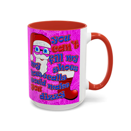 santa's shoes - Accent Mug (pink swirl)