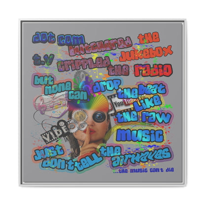 drop the beat - framed canvas art (grey)