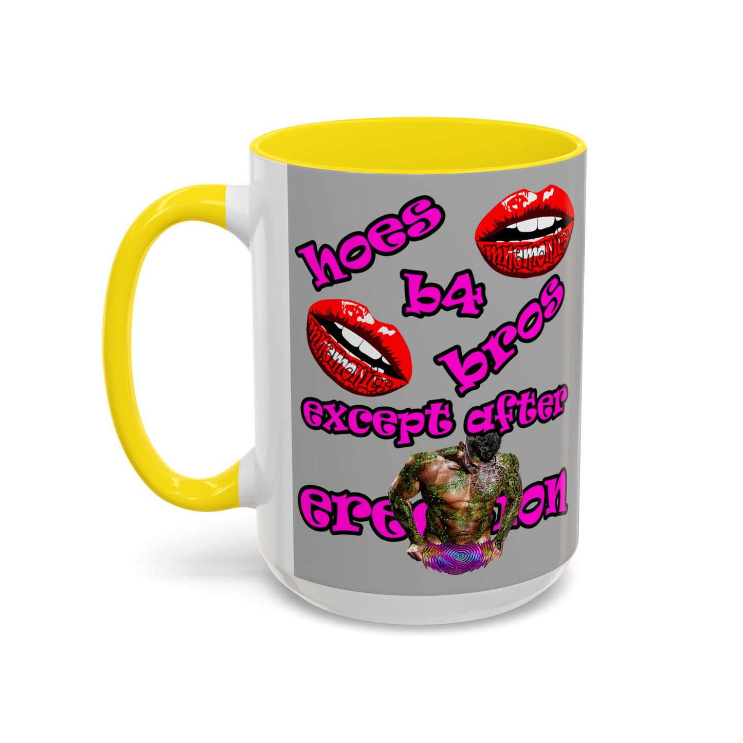 hoes b4 bros - Accent Mug (light grey)