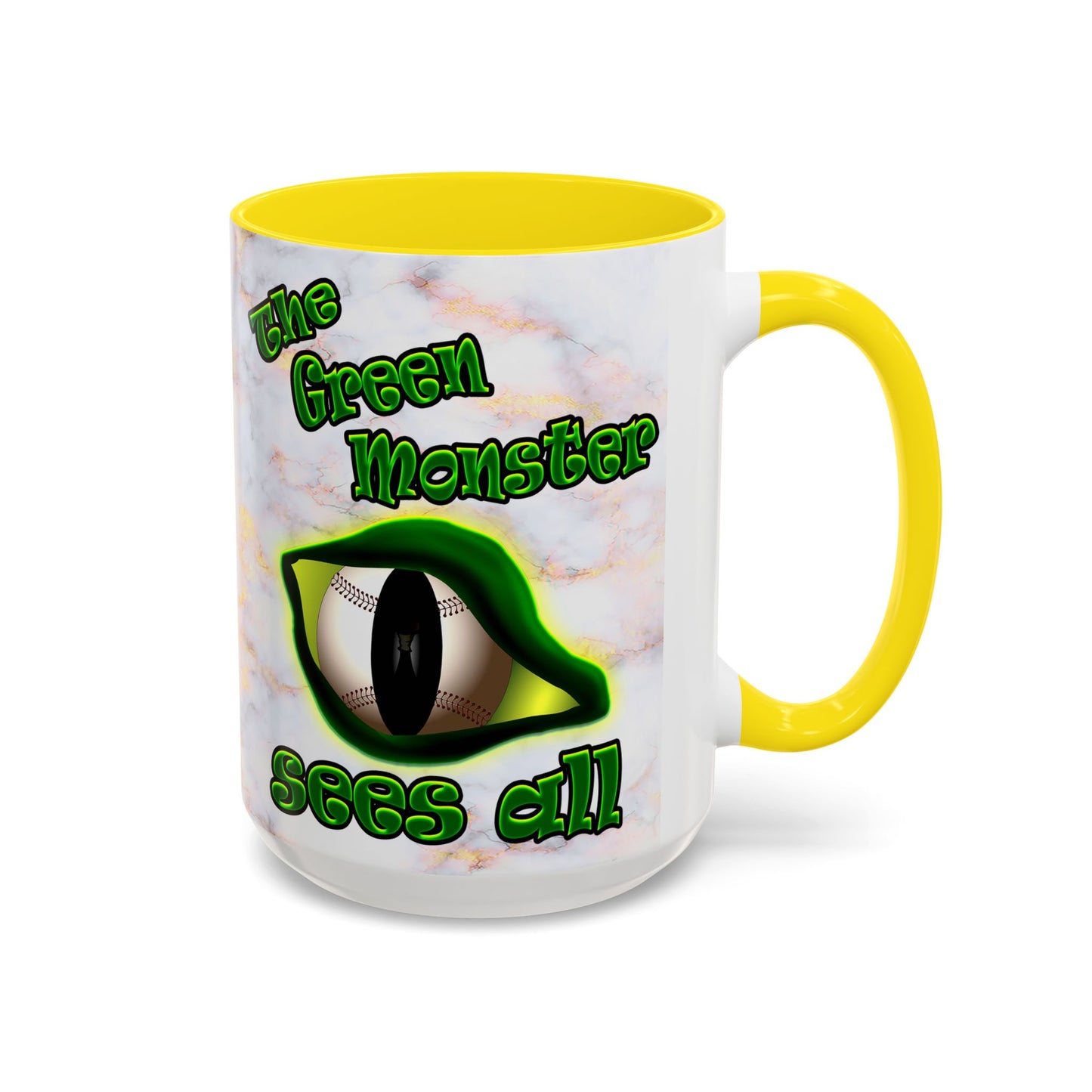 green monster - Accent Mug (white marble)