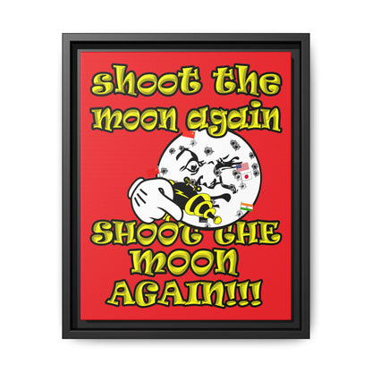 shoot the moon again - framed canvas art (red)