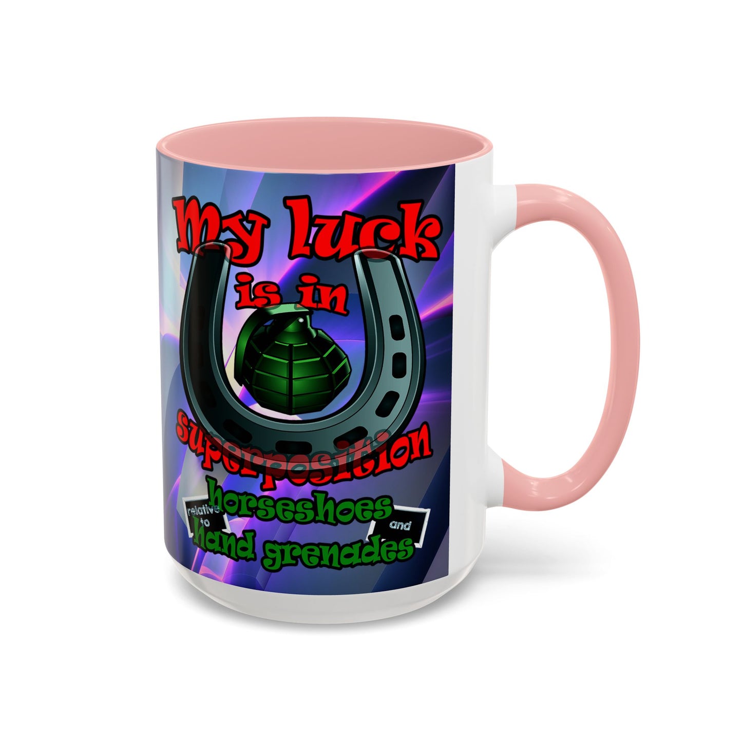 my luck - Accent Mug (grey-pink wave)