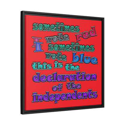 declaration of the independents - framed canvas art (red)