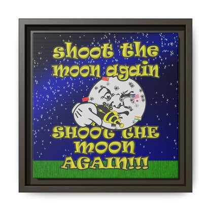 shoot the moon again - framed canvas art ('snoops' background)