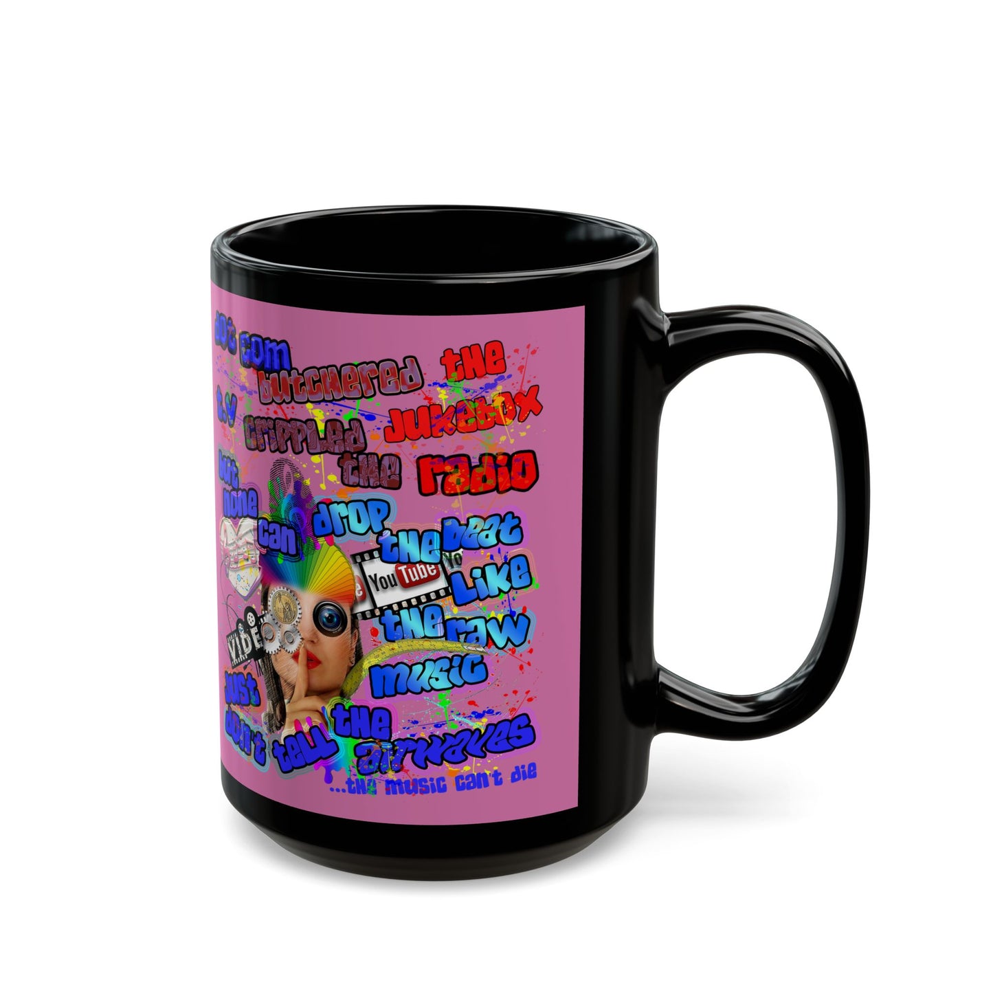 drop the beat - Black Mug (light pink)