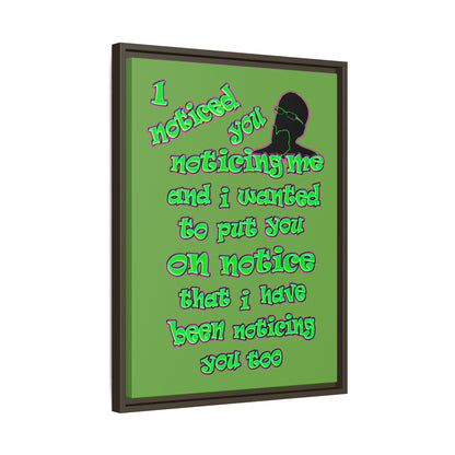 noticed you noticing - framed canvas art (green)