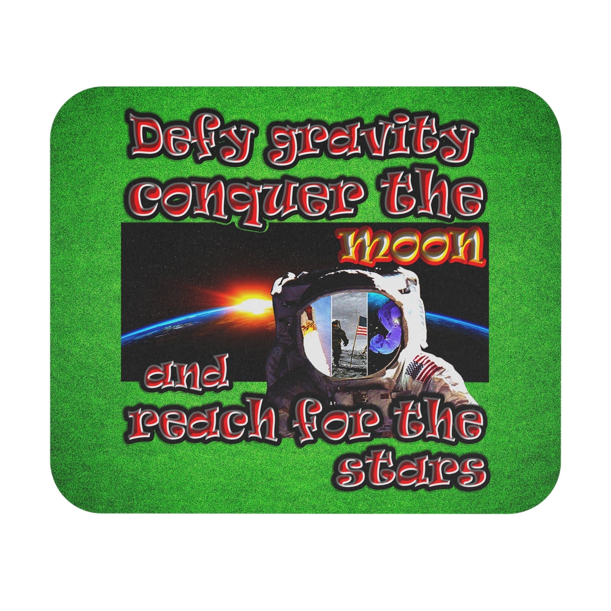 defy conquer reach - Mouse Pad (Rectangle) (green turf)