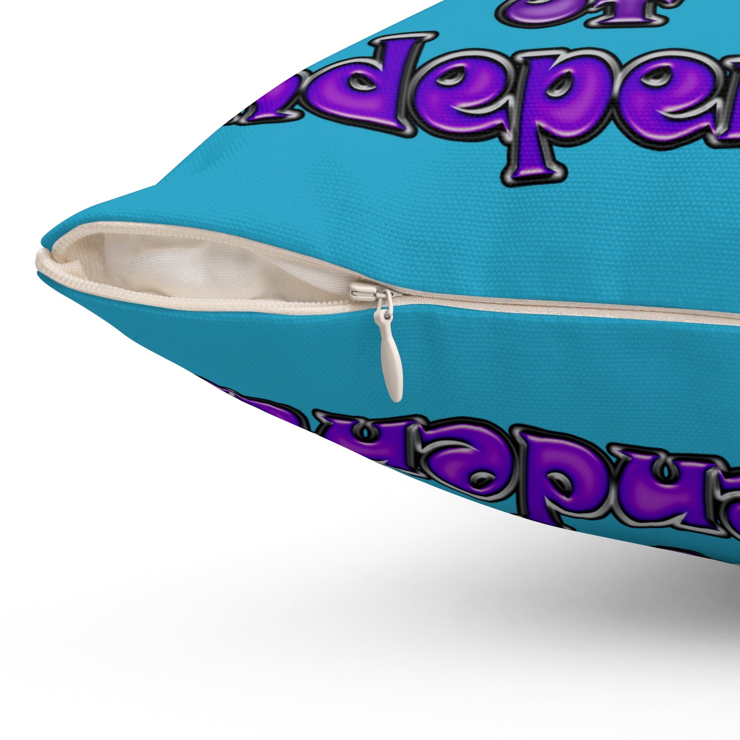 declaration of the independents - Spun Polyester Square Pillow - (turquoise)