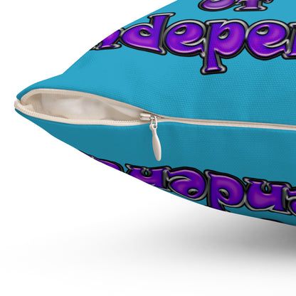 declaration of the independents - Spun Polyester Square Pillow - (turquoise)
