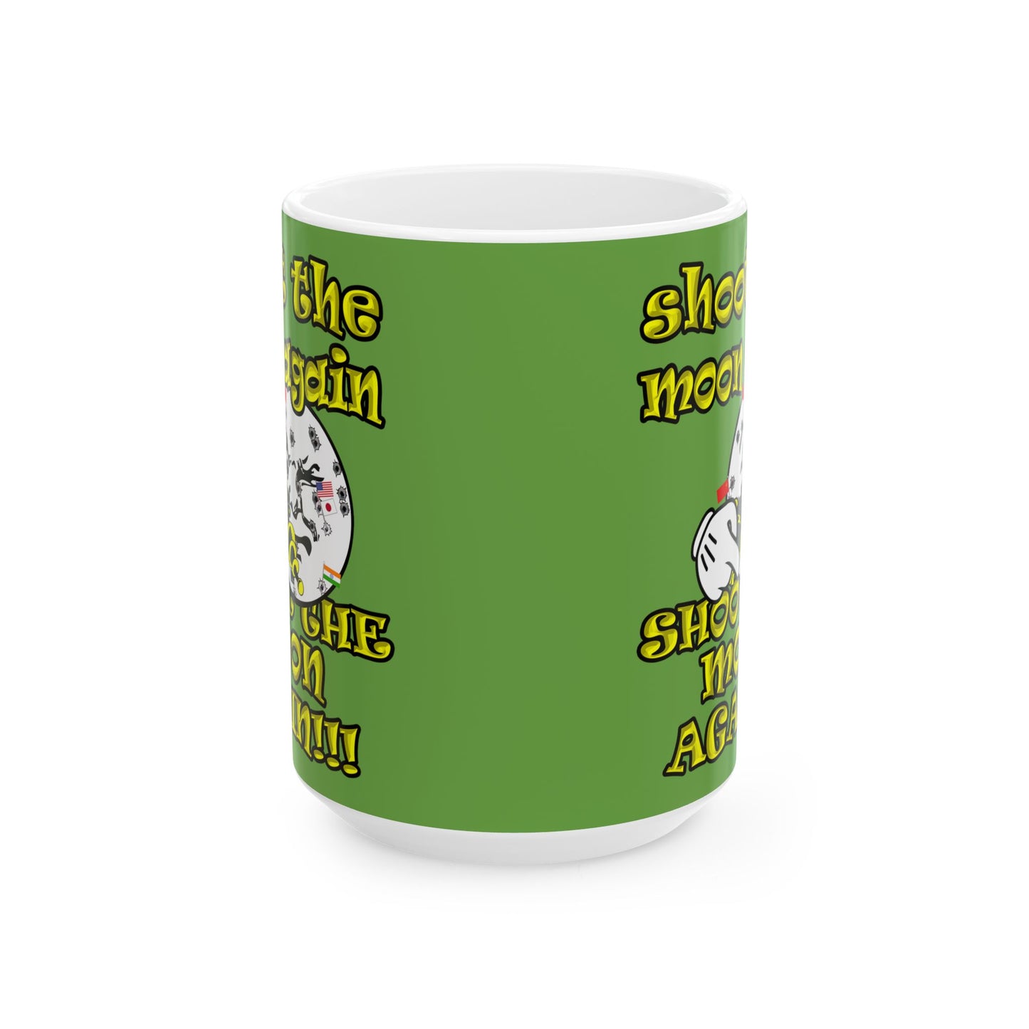 shoot the moon again - White Mug (green)
