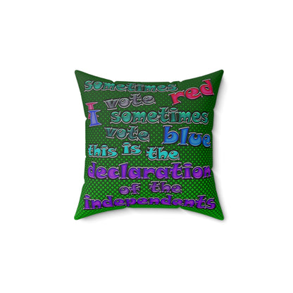 declaration of the independents - Spun Polyester Square Pillow - (logo green)