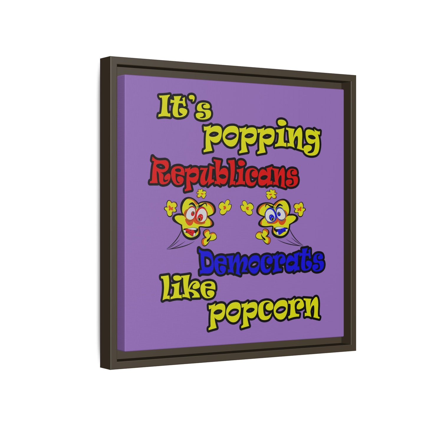 popping like popcorn - framed canvas art (light purple)