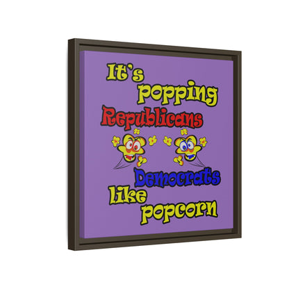 popping like popcorn - framed canvas art (light purple)