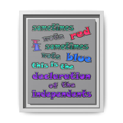 declaration of the independents - framed canvas art (grey)
