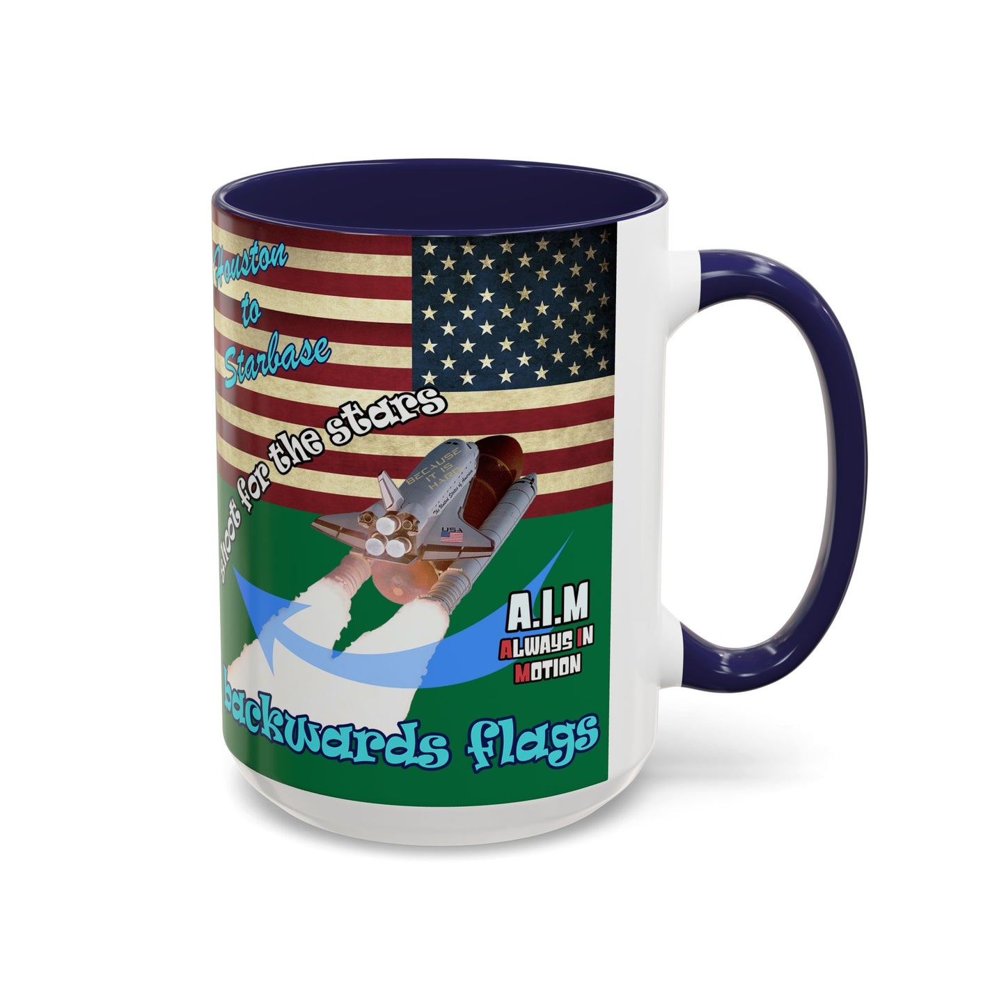 shoot for the stars - Accent Mug (dark green)
