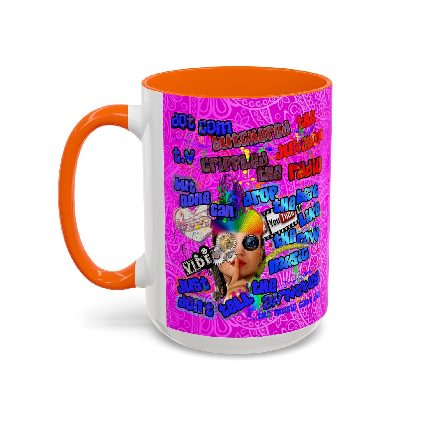 drop the beat - Accent Mug (pink swirl)