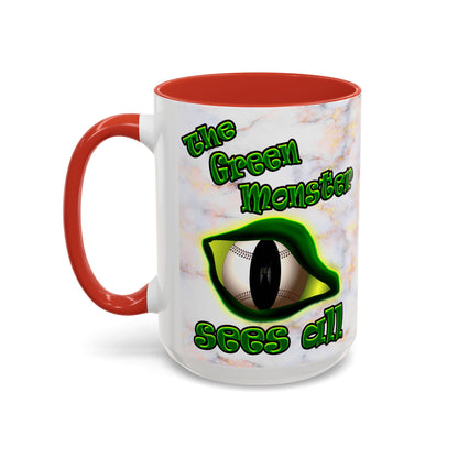 green monster - Accent Mug (white marble)