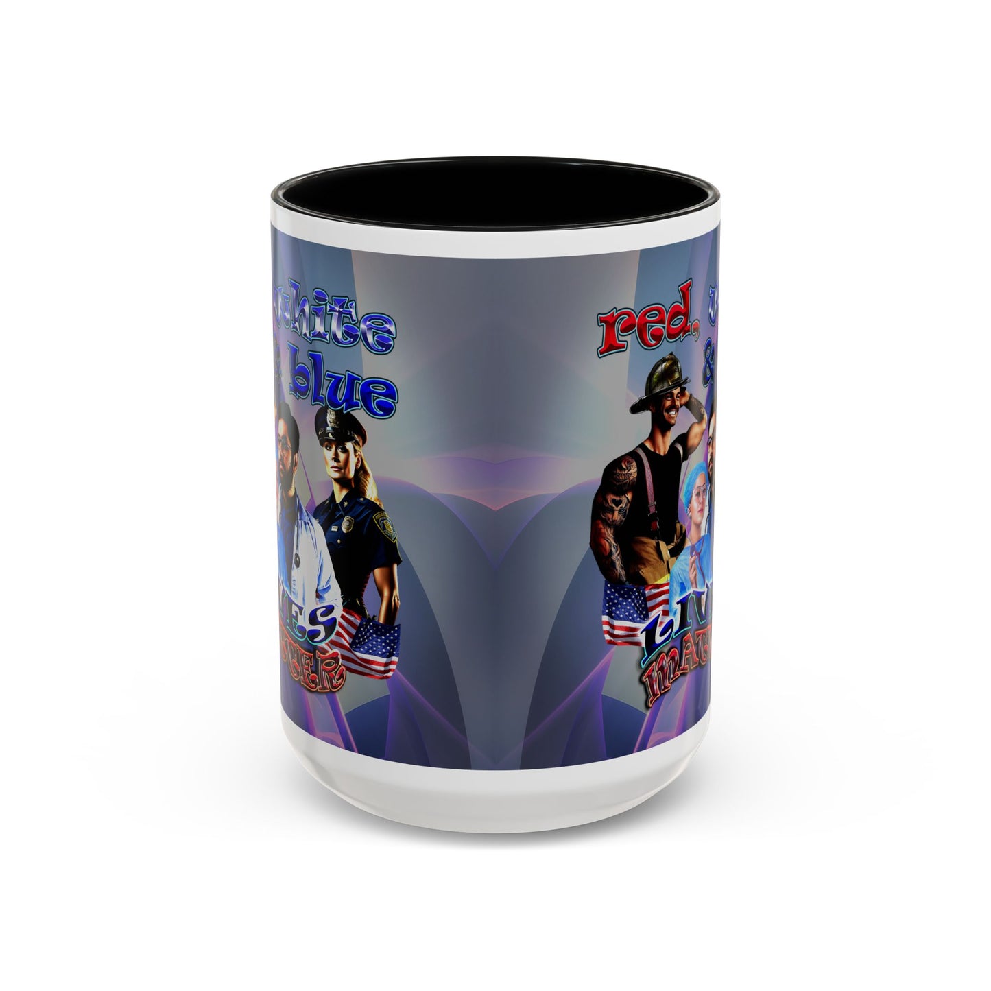 rw&b lives matter - Accent Mug (grey-pink wave)