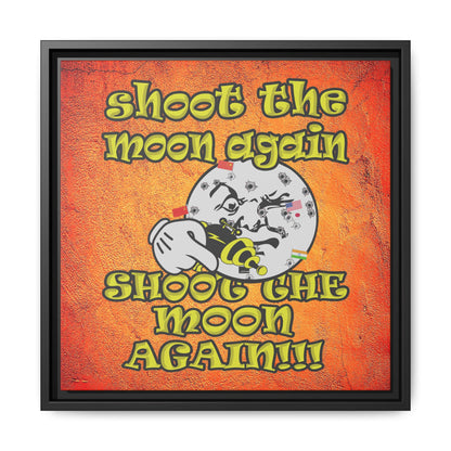 shoot the moon again - framed canvas art (burnt orange)