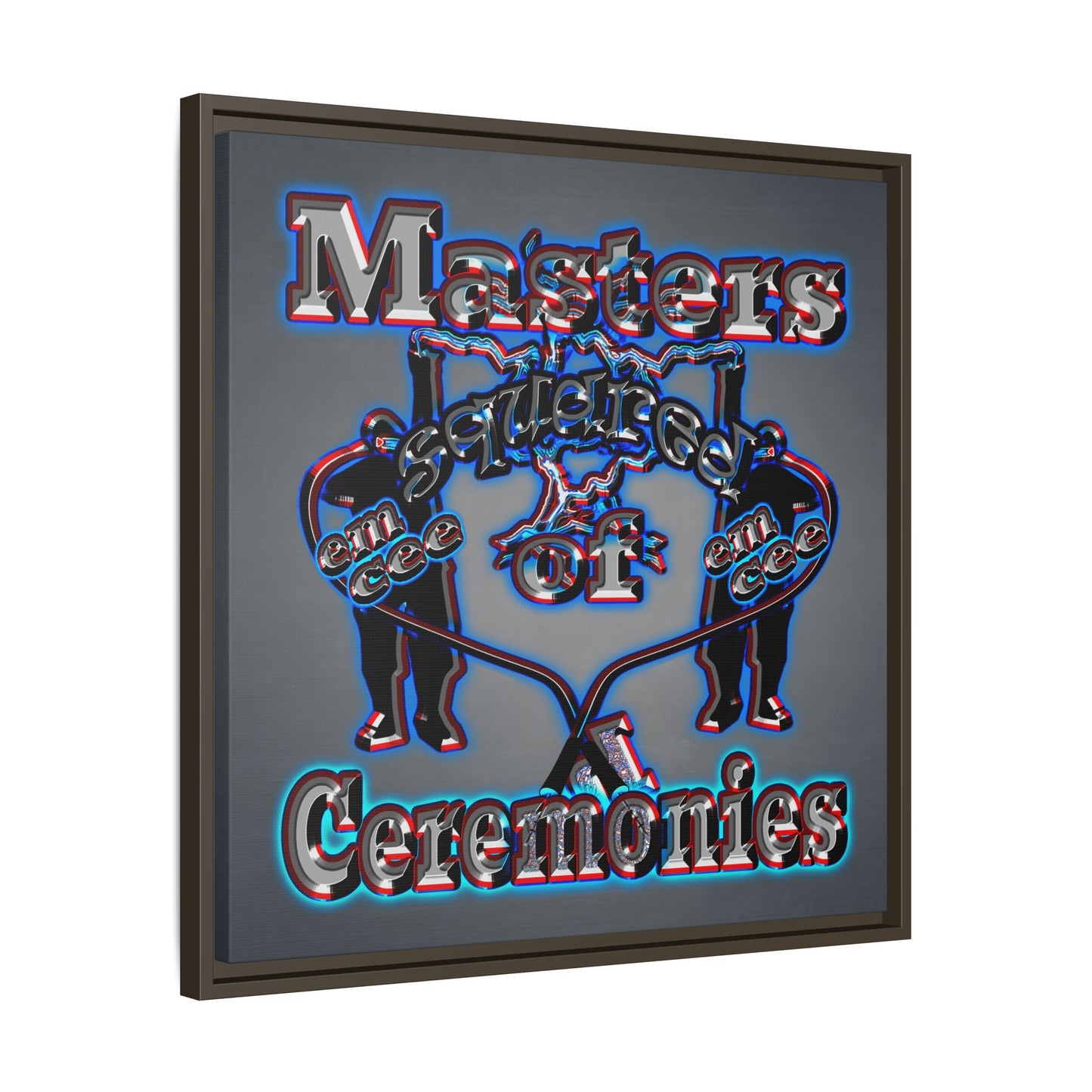 em cee squared - framed canvas art (grey-light grey)