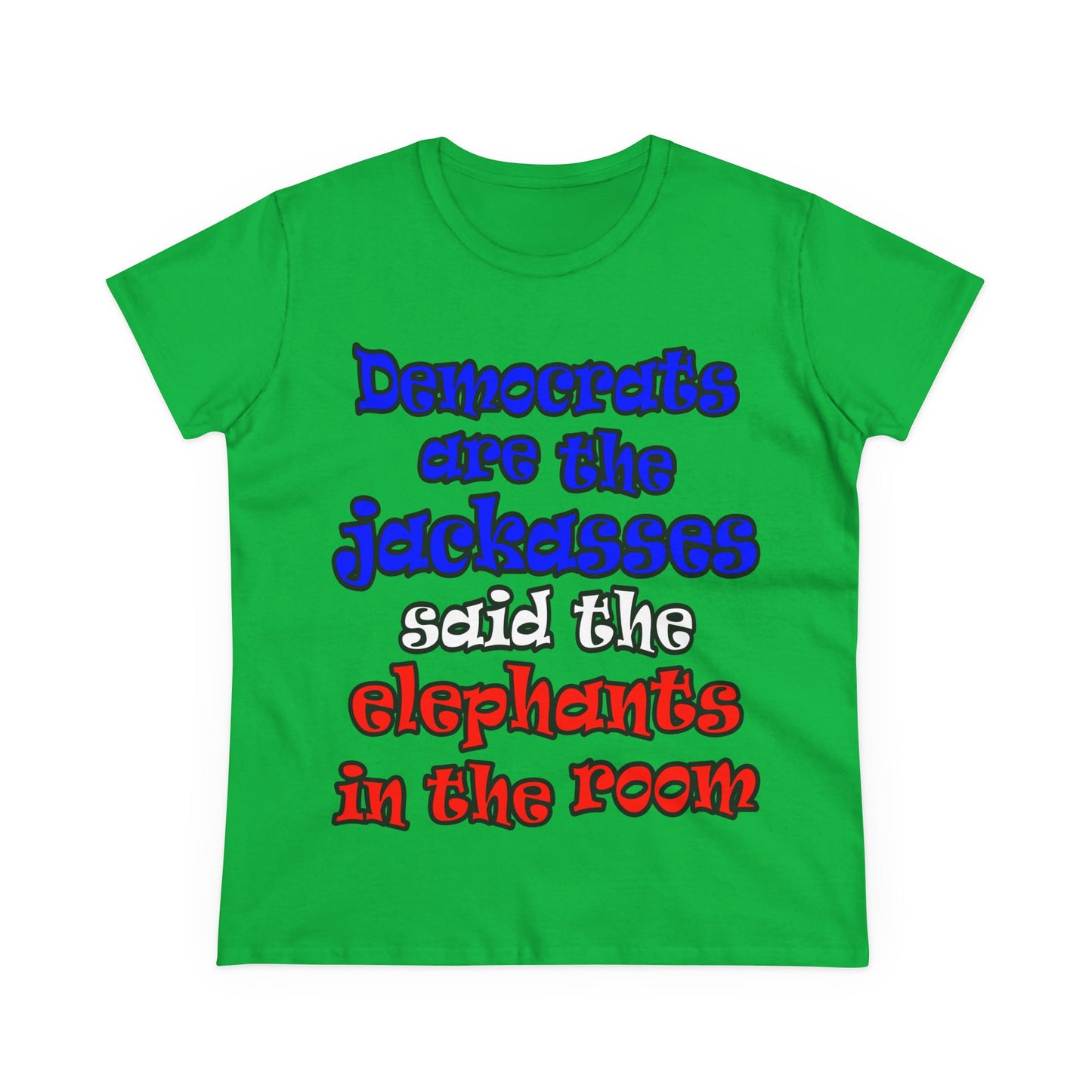 donkeys and elephants - Women's Midweight Cotton Tee