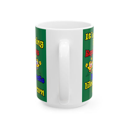 popping like popcorn - White Mug (dark green)