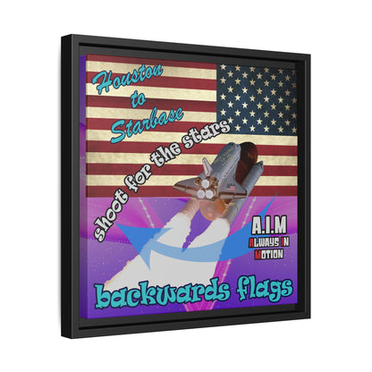 shoot for the stars - framed canvas art (purple-pink wave)