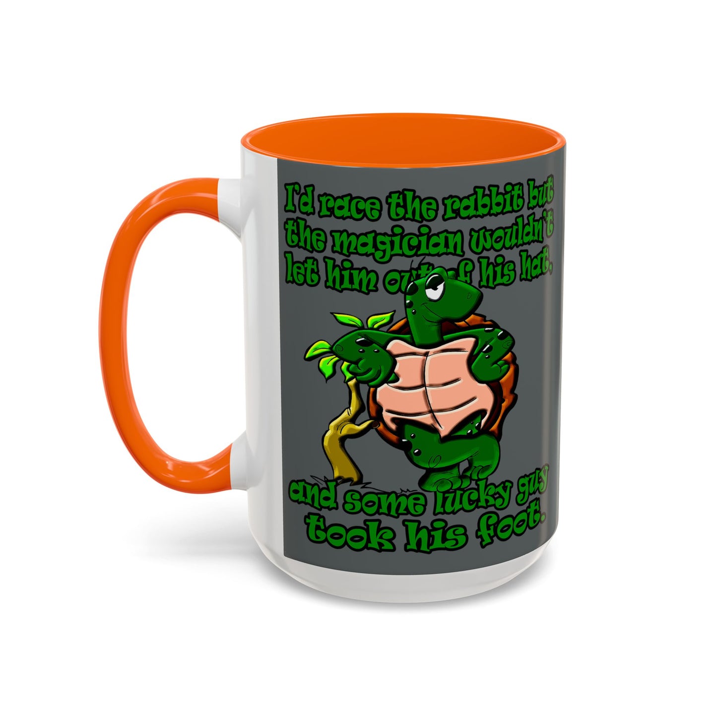 turtle race - Accent Mug (dark grey)