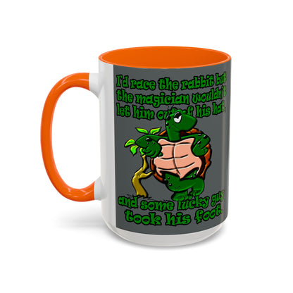 turtle race - Accent Mug (dark grey)
