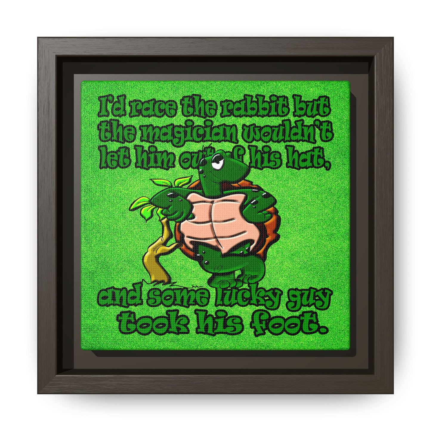 turtle race - framed canvas art (green turf)