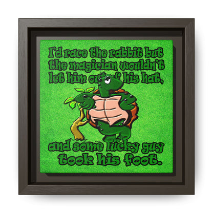 turtle race - framed canvas art (green turf)