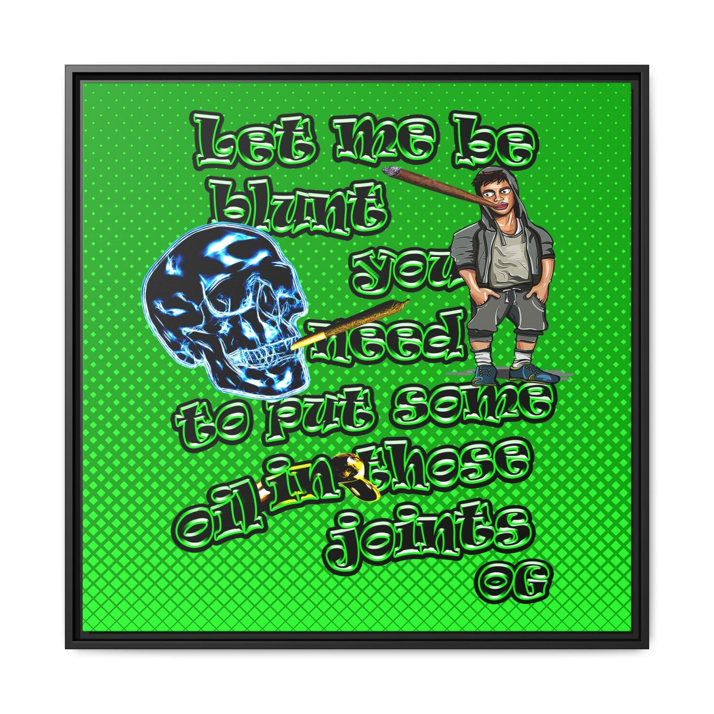 og - framed canvas art (logo green)
