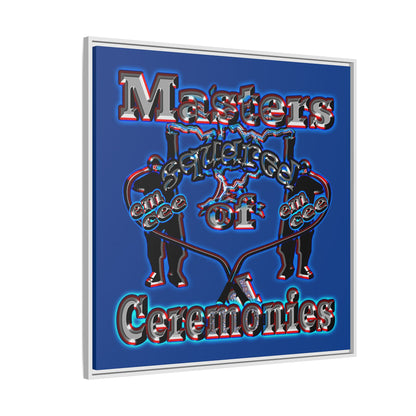 em cee squared - framed canvas art (dark blue)