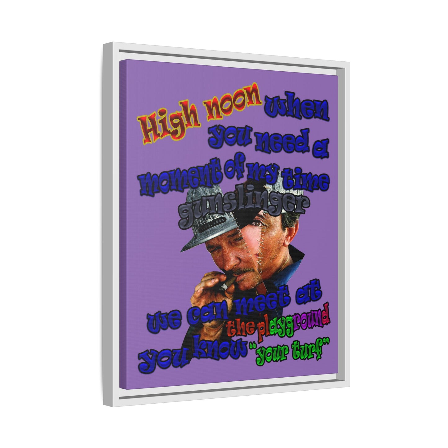 high noon - framed canvas art (light purple)