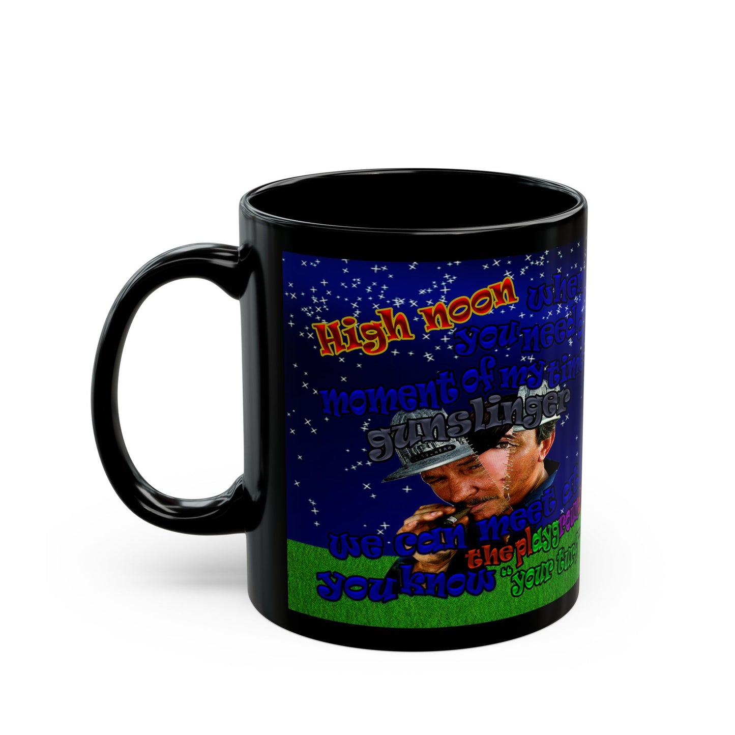 high noon - Black Mug ('snoops' background)
