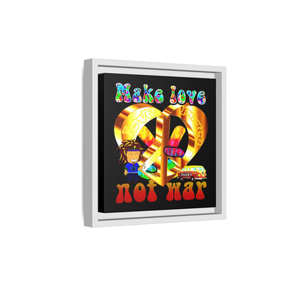 love peace - framed canvas art (black)