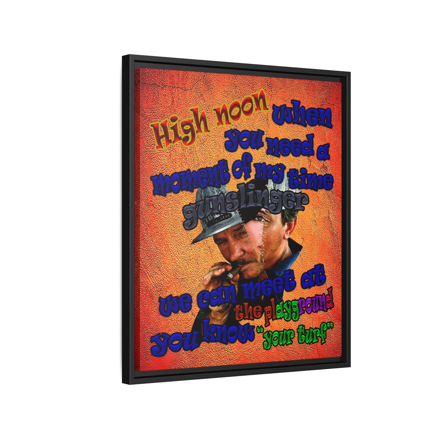 high noon - framed canvas art (burnt orange)