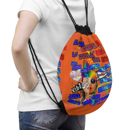 drop the beat - Drawstring Bag (orange)