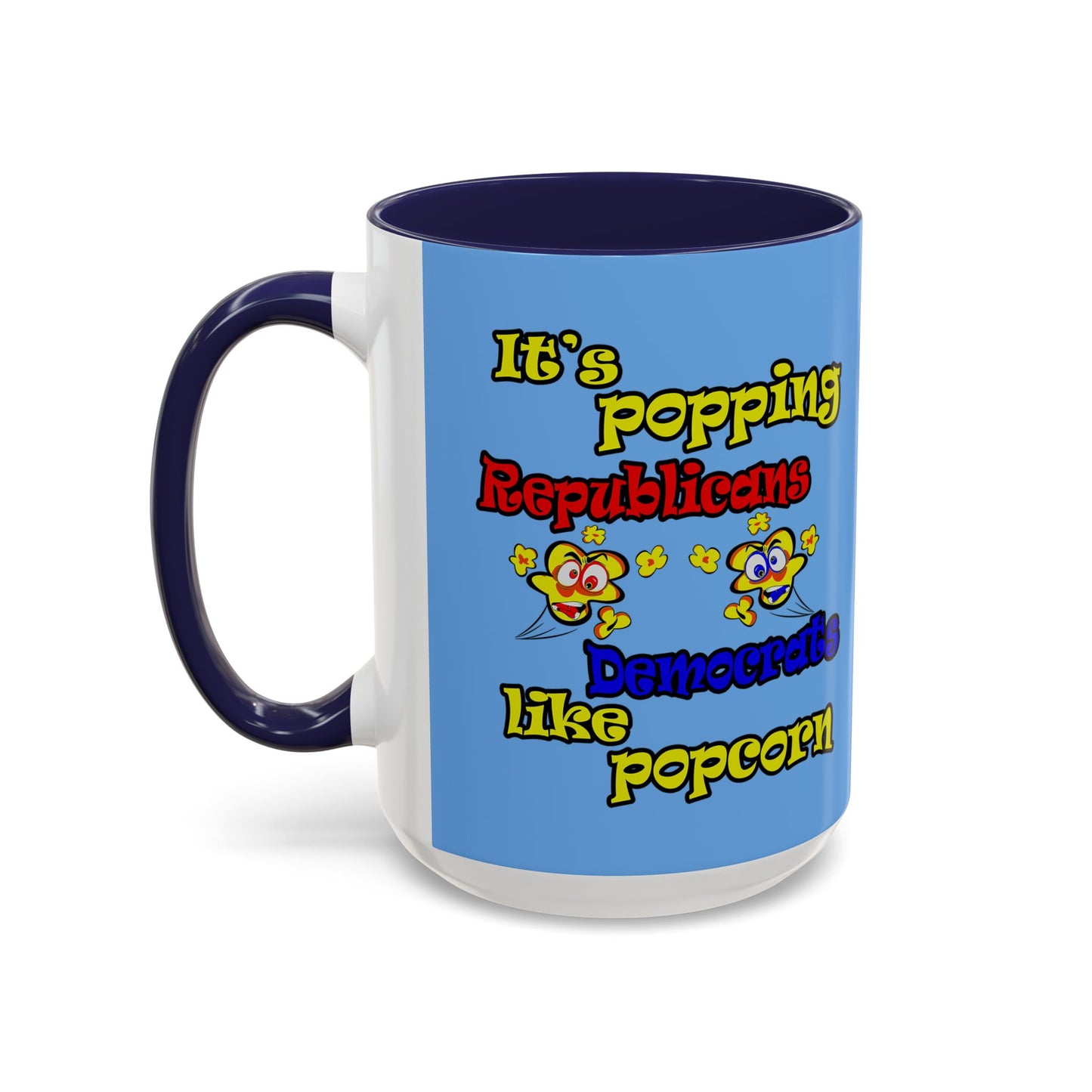 popping like popcorn - Accent Mug (light blue)