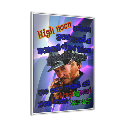 high noon - framed canvas art (grey-pink wave)