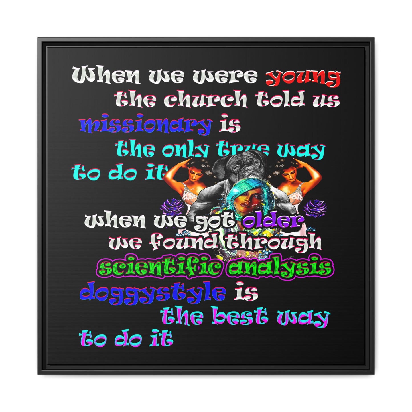 doggystyle - framed canvas art (black)