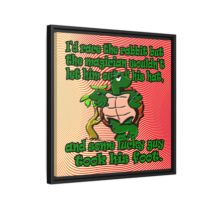 turtle race - framed canvas art (yellow-orange wave)