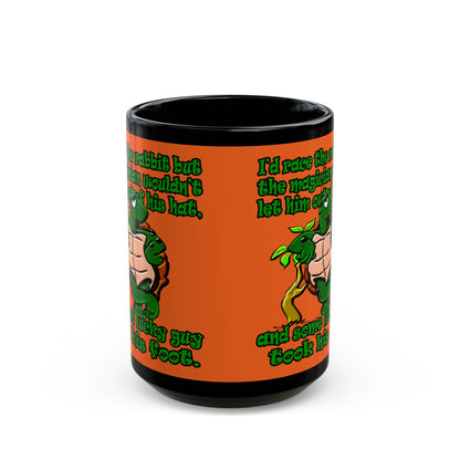 turtle race - Black Mug (orange)