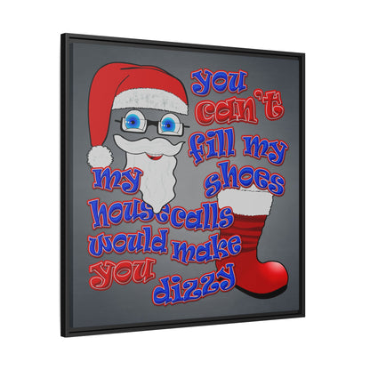 santa's shoes - framed canvas art (grey-light grey)